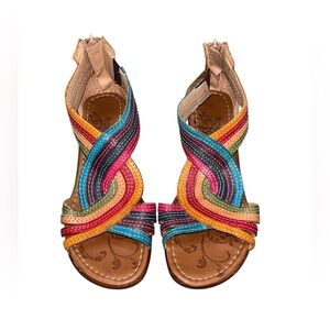 Flores Collection Colorful Gladiator Wedge Sandals Size 6 (23)